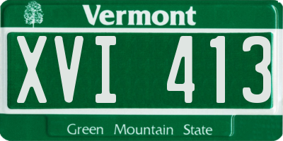VT license plate XVI413