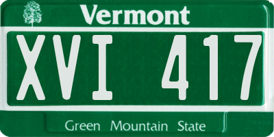 VT license plate XVI417