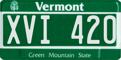 VT license plate XVI420