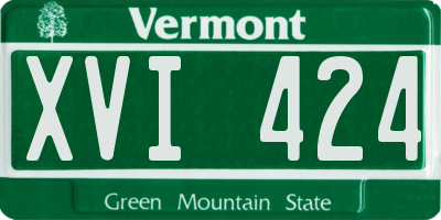 VT license plate XVI424