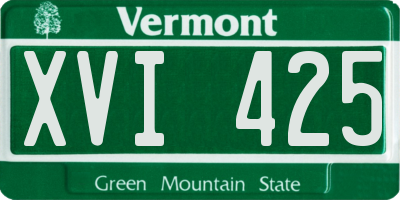 VT license plate XVI425