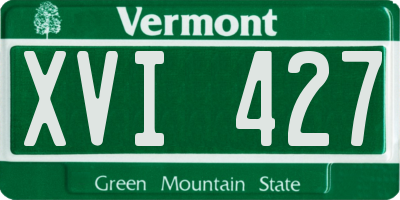 VT license plate XVI427