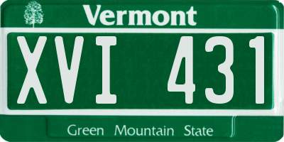 VT license plate XVI431