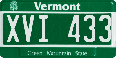 VT license plate XVI433
