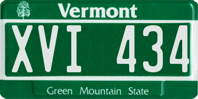 VT license plate XVI434