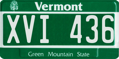 VT license plate XVI436