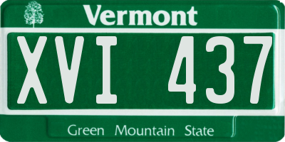 VT license plate XVI437
