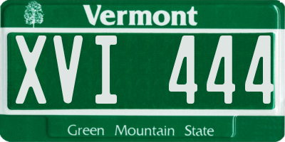 VT license plate XVI444