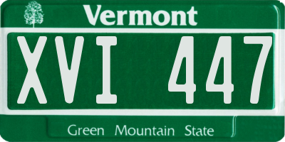 VT license plate XVI447