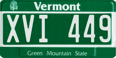 VT license plate XVI449