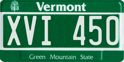 VT license plate XVI450