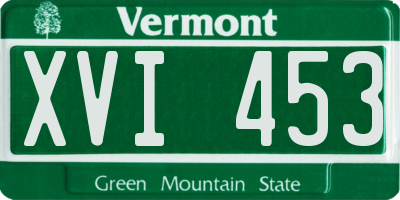 VT license plate XVI453