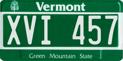 VT license plate XVI457