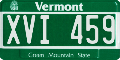 VT license plate XVI459