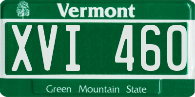 VT license plate XVI460