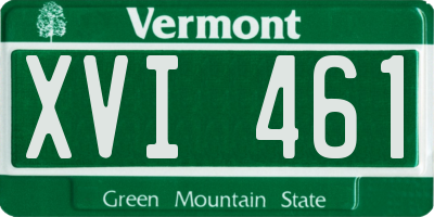 VT license plate XVI461