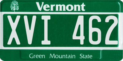 VT license plate XVI462