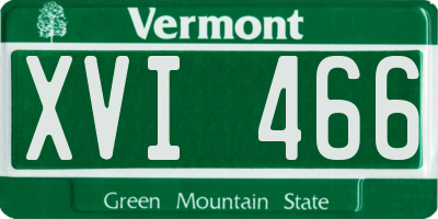 VT license plate XVI466