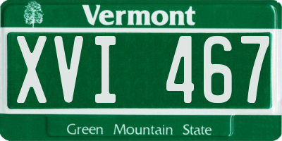 VT license plate XVI467