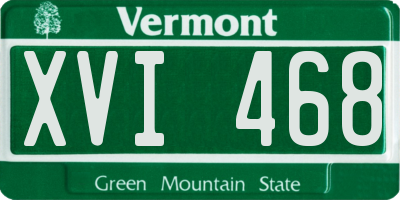 VT license plate XVI468