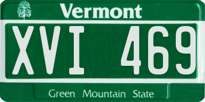 VT license plate XVI469