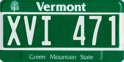VT license plate XVI471