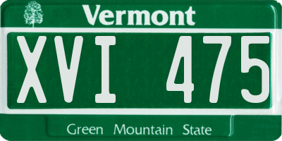 VT license plate XVI475