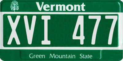 VT license plate XVI477