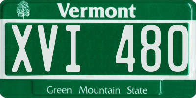 VT license plate XVI480