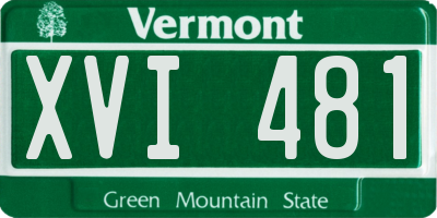 VT license plate XVI481