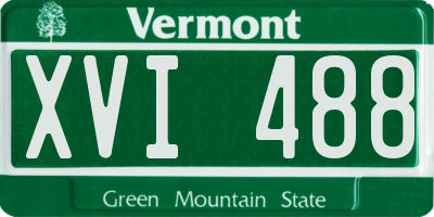 VT license plate XVI488