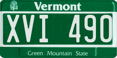 VT license plate XVI490