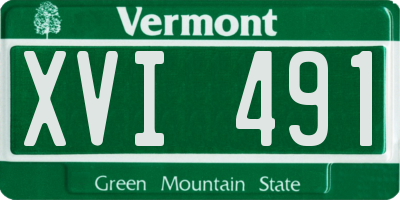 VT license plate XVI491