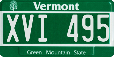 VT license plate XVI495