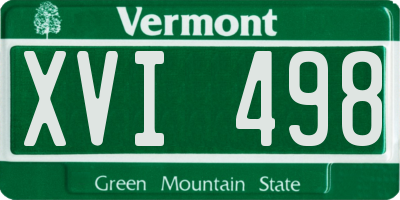 VT license plate XVI498