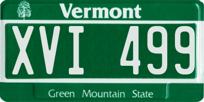VT license plate XVI499