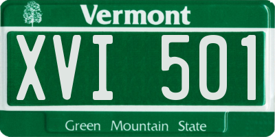 VT license plate XVI501