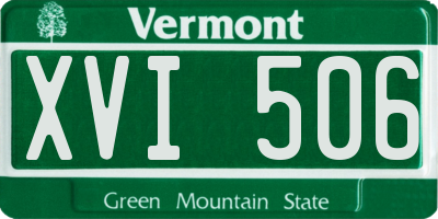VT license plate XVI506