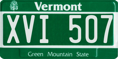 VT license plate XVI507