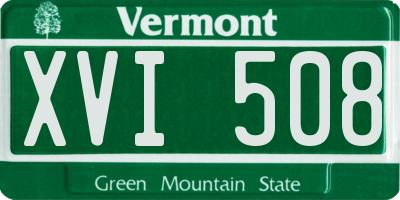 VT license plate XVI508