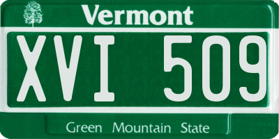VT license plate XVI509