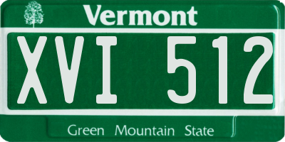 VT license plate XVI512
