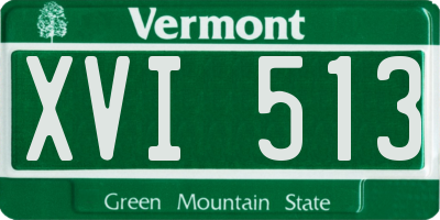 VT license plate XVI513