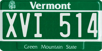 VT license plate XVI514