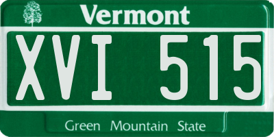 VT license plate XVI515