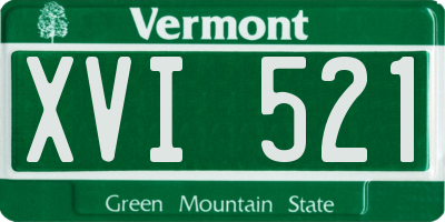 VT license plate XVI521