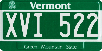 VT license plate XVI522