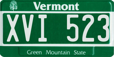VT license plate XVI523