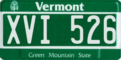 VT license plate XVI526