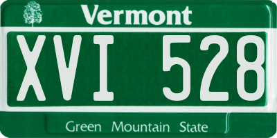 VT license plate XVI528